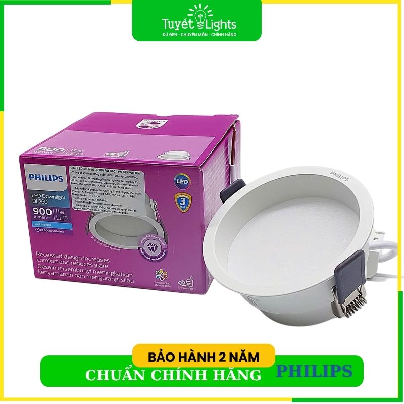 Âm Trần Philips DL260 Choá Sâu CRI 90 | 11W (Φ90)